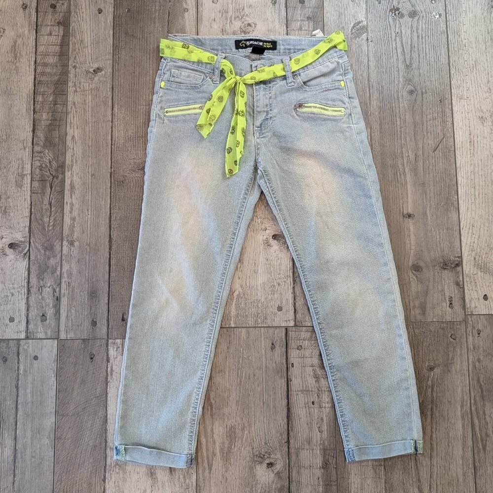 Jordache, Ankle Skinny w Yellow Bandana Belt, Sz 10